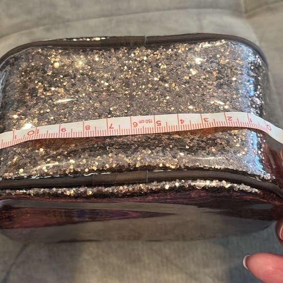 Henri Bendel Vintage Brown Glitter Cosmetics/Accessories Bag New Without Tags - Picture 8 of 9